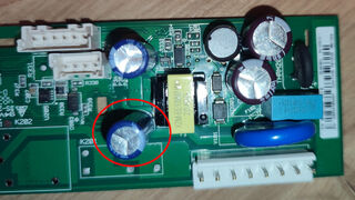 vue de l'emplacement du condensateur C107...